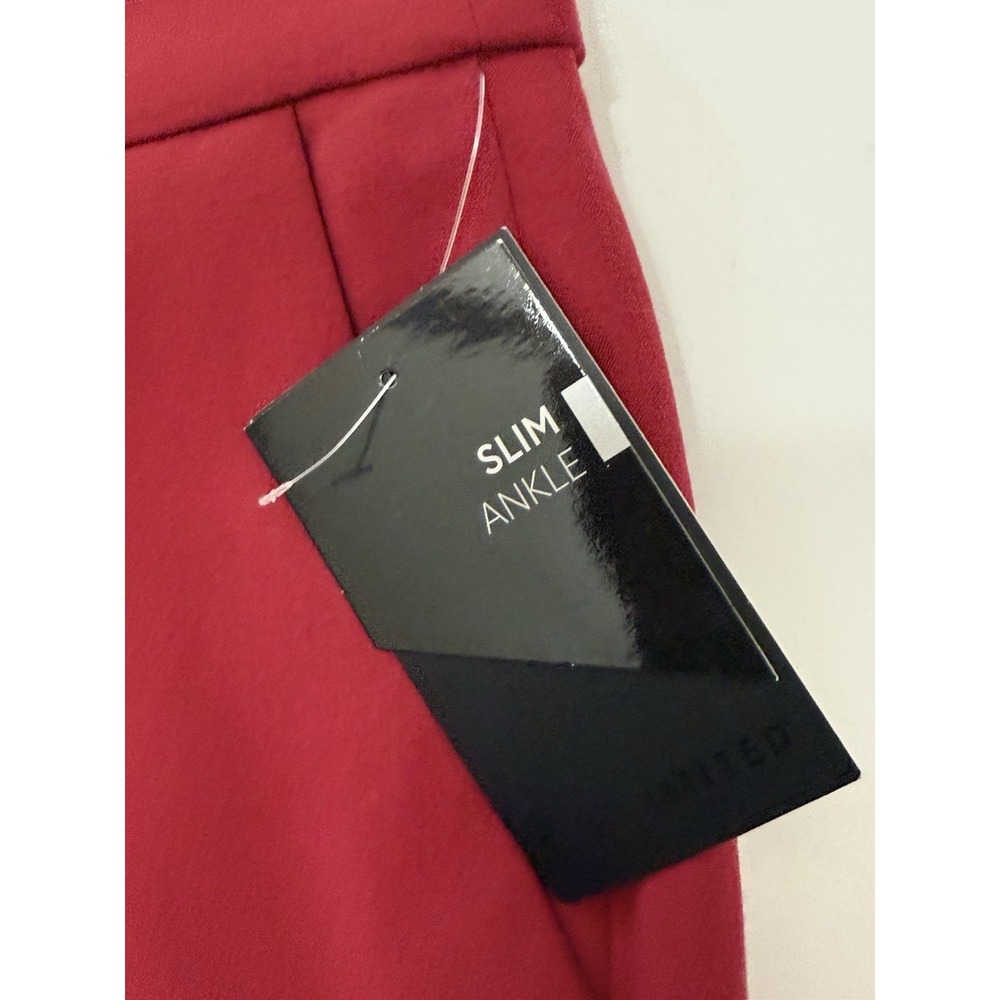 The Limited Slim Ankle Pants Red Office Career Dressy Classic Business 2 Petite - Picture 10 of 16